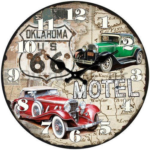 Glass wall clock - Route 66 (4)