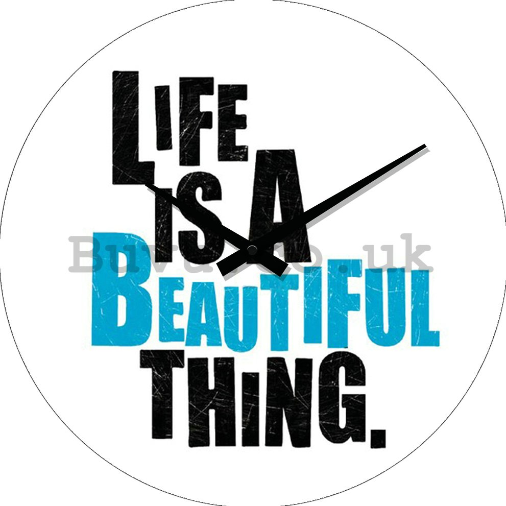 Glass wall clock - Life is a Beautiful Thing
