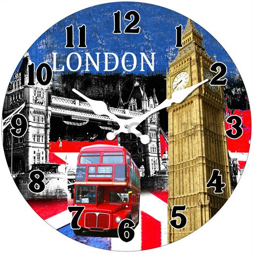 Glass wall clock - London (2)