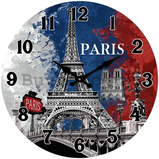 Glass wall clock - Paris