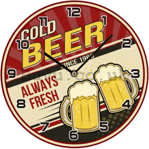Glass wall clock - Cold Beer Since 1965