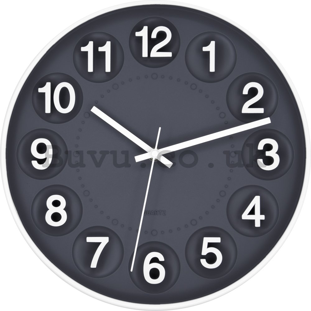 Wall clock: Number Circles (Gray) - 30 cm