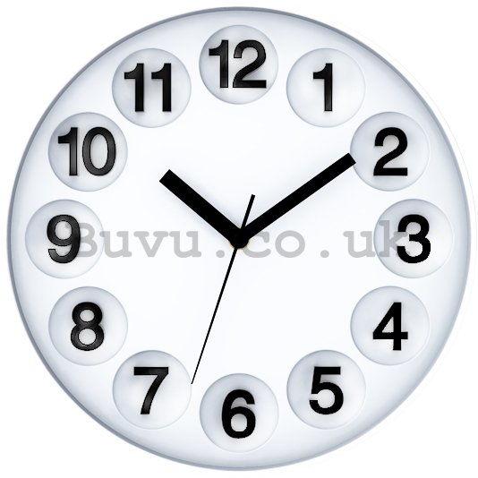 Wall clock: Number Circles (White) - 30 cm