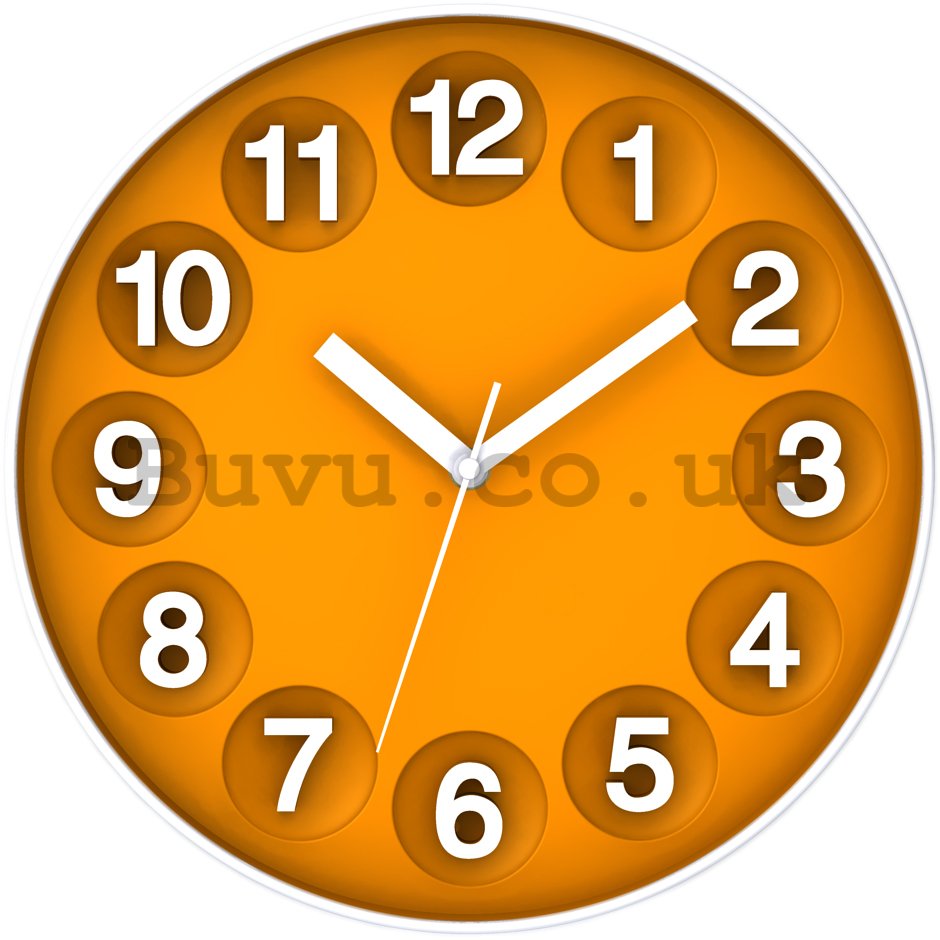 Wall clock: Numerical circles (orange) - 30 cm