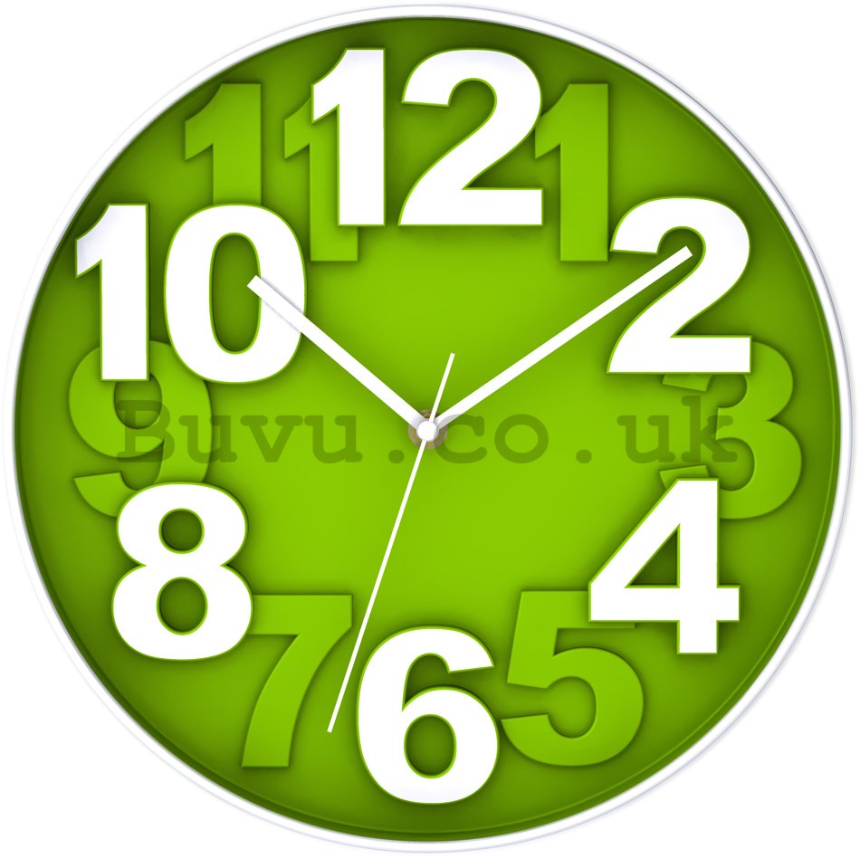 Wall clock: Green (1) - 30 cm