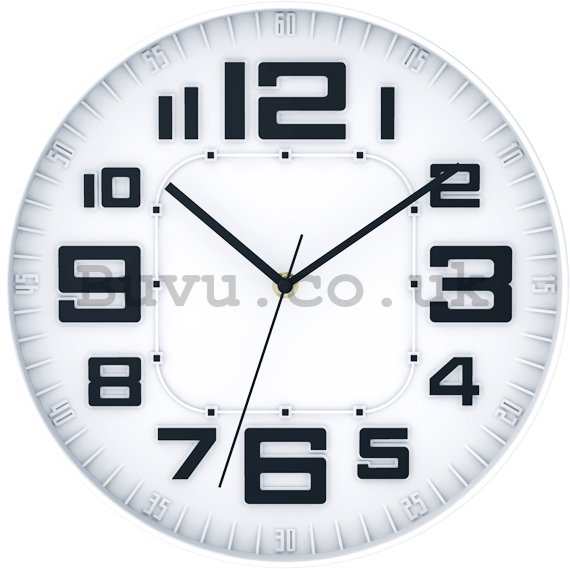 Wall clock: Modern (white) - 30 cm
