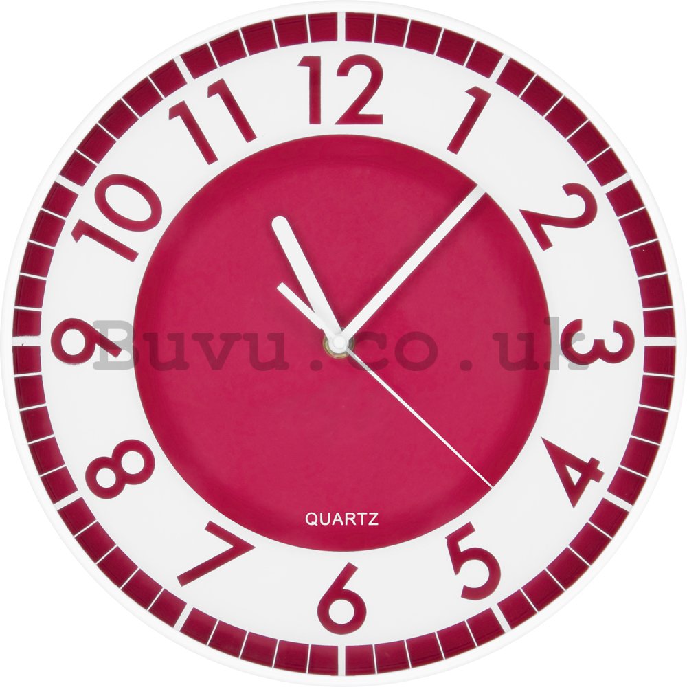Wall clock: Modern (red) - 30 cm