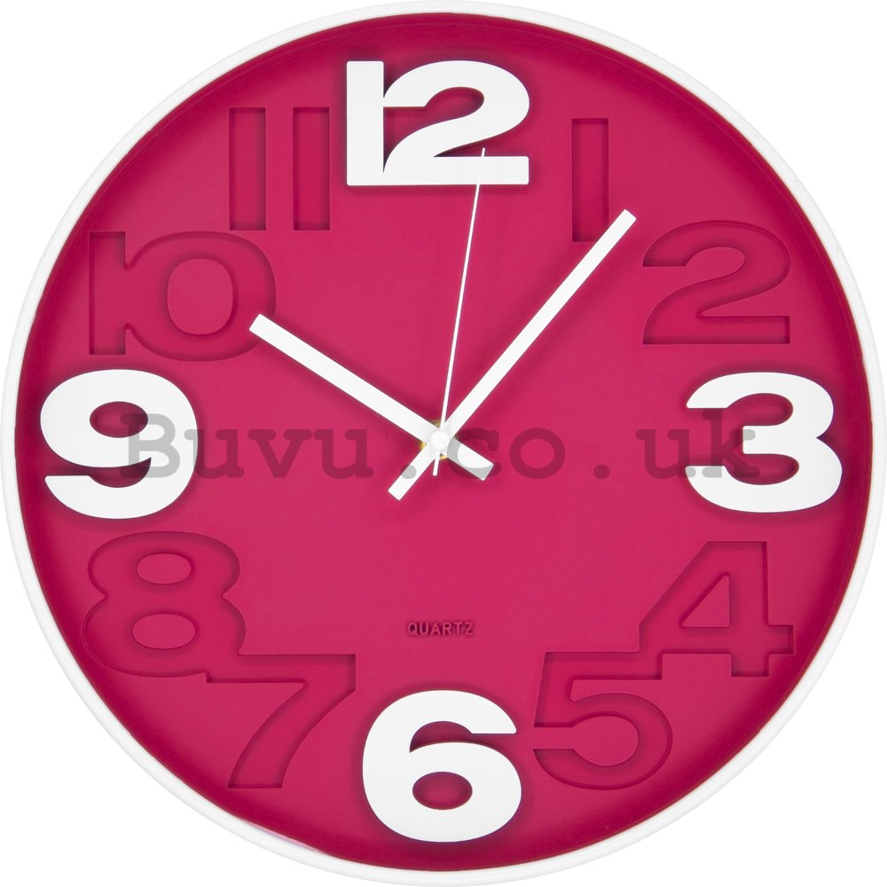 Wall clock: Red (matt) - 30 cm