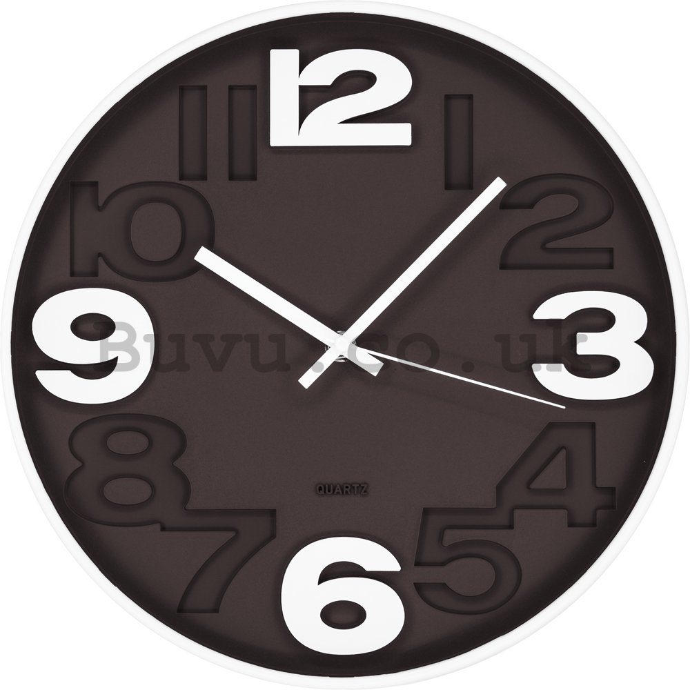 Wall clock: Gray brown - 30 cm