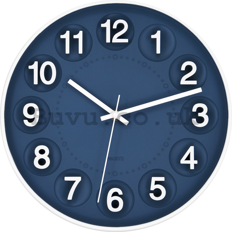 Wall clock: Numerical circles (blue) - 25 cm