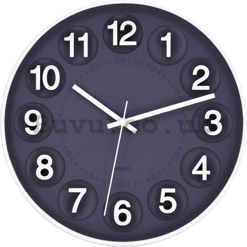 Wall clock: Numerous circles (gray-blue) - 25 cm