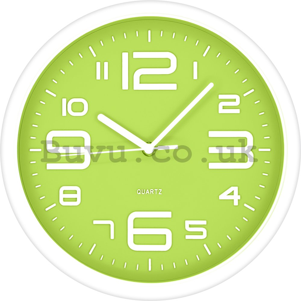 Wall clock: Green-white (2) - 40 cm