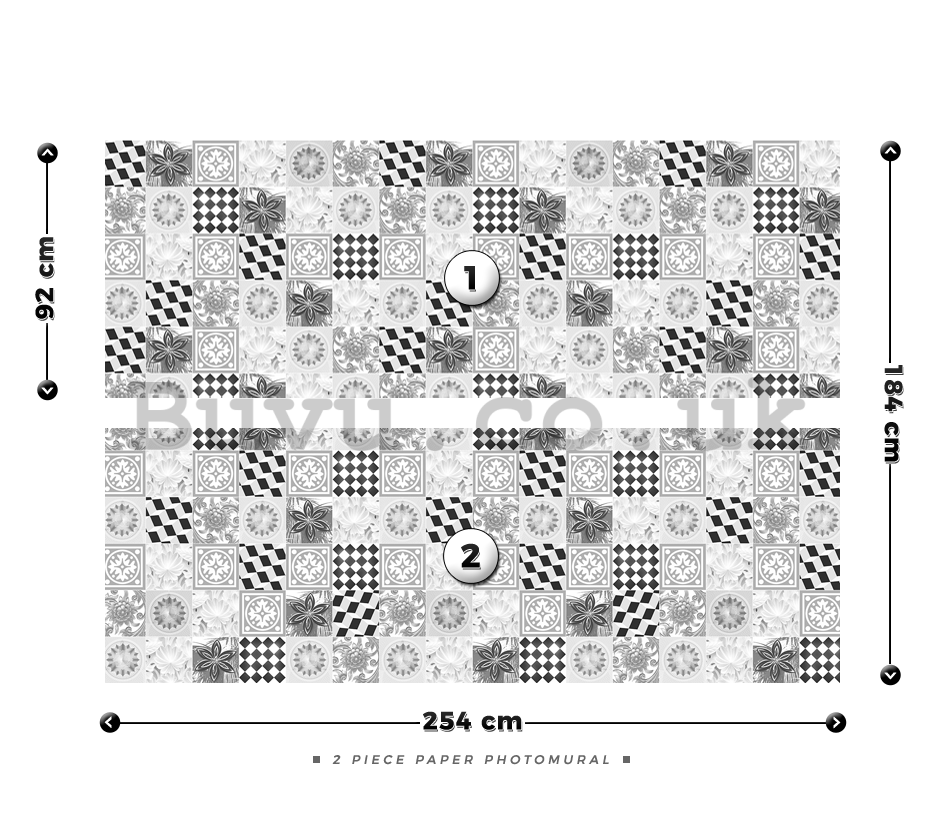 Wall Mural: Square pattern (1) - 184x254 cm