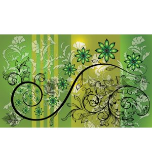 Wall Mural: Floral abstract (green) - 254x368 cm