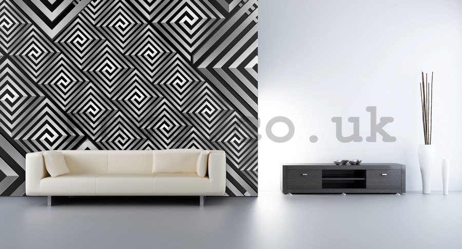 Wall Mural: Black and white abstract (1) - 254x368 cm