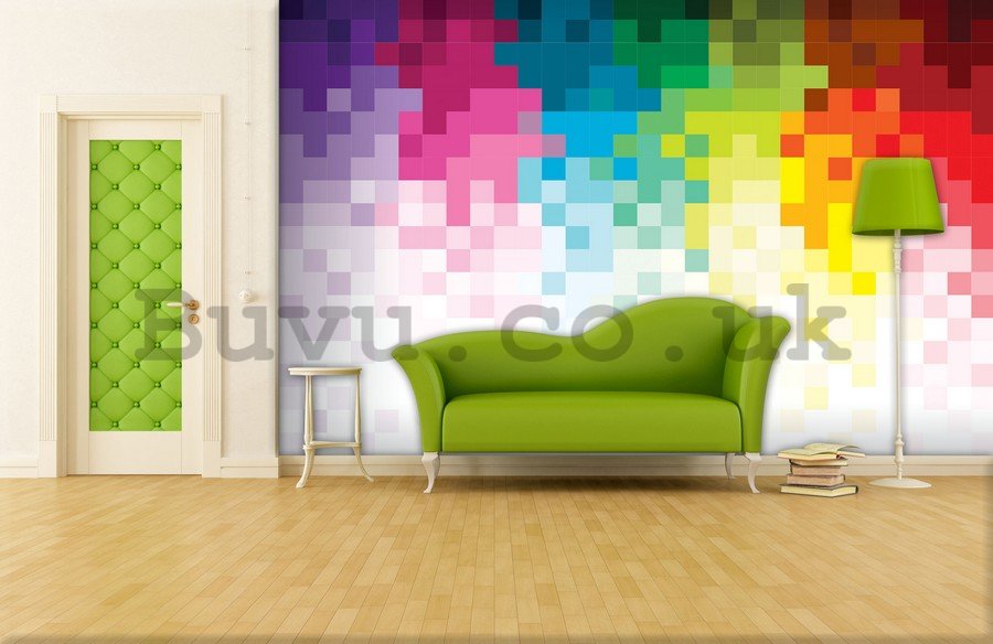 Wall Mural: Colourful pixels (1) - 184x254 cm