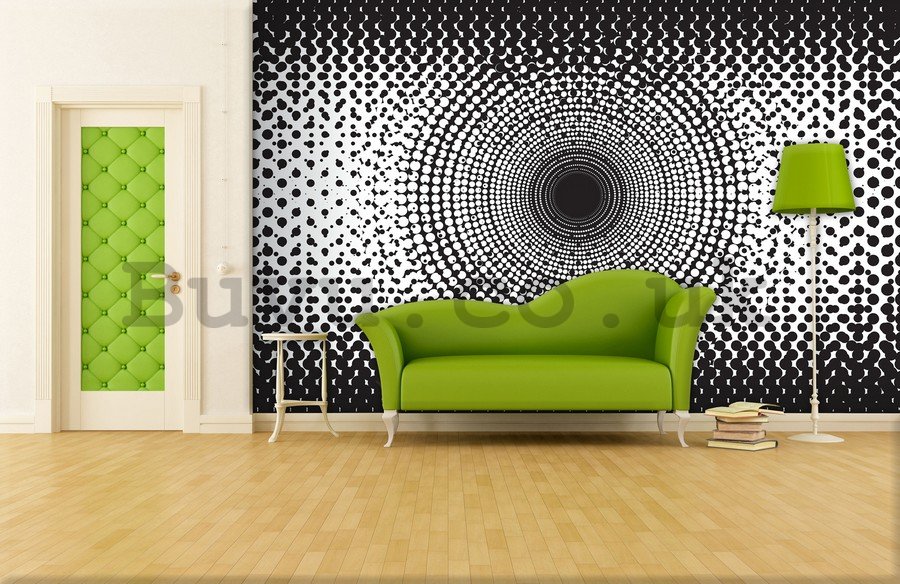 Wall Mural: Black and white abstract (2) - 184x254 cm