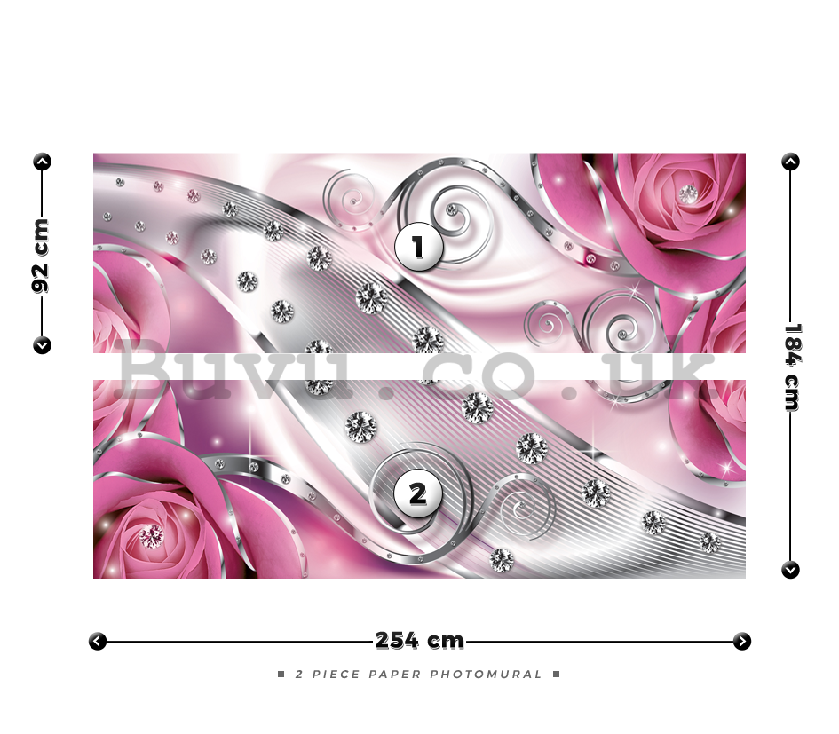 Wall Mural: Luxurious abstract (pink) - 184x254 cm