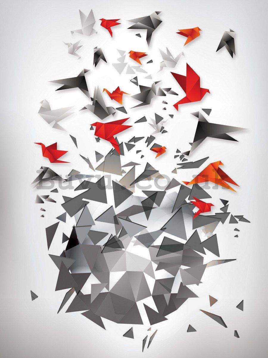 Wall Mural: Origami birds (3) - 254x184 cm