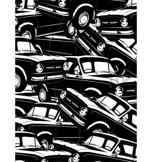 Wall Mural: Black and white cars (1) - 254x184 cm