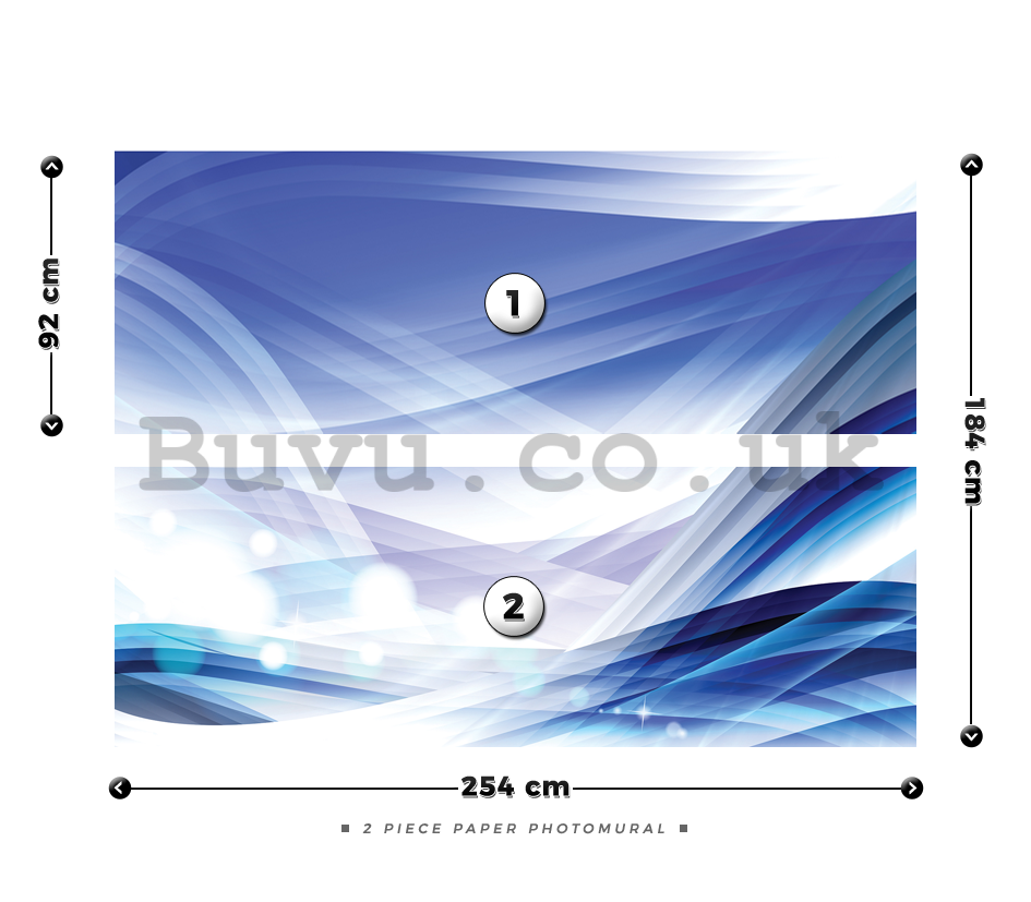 Wall Mural: Blue abstract (1) - 184x254 cm
