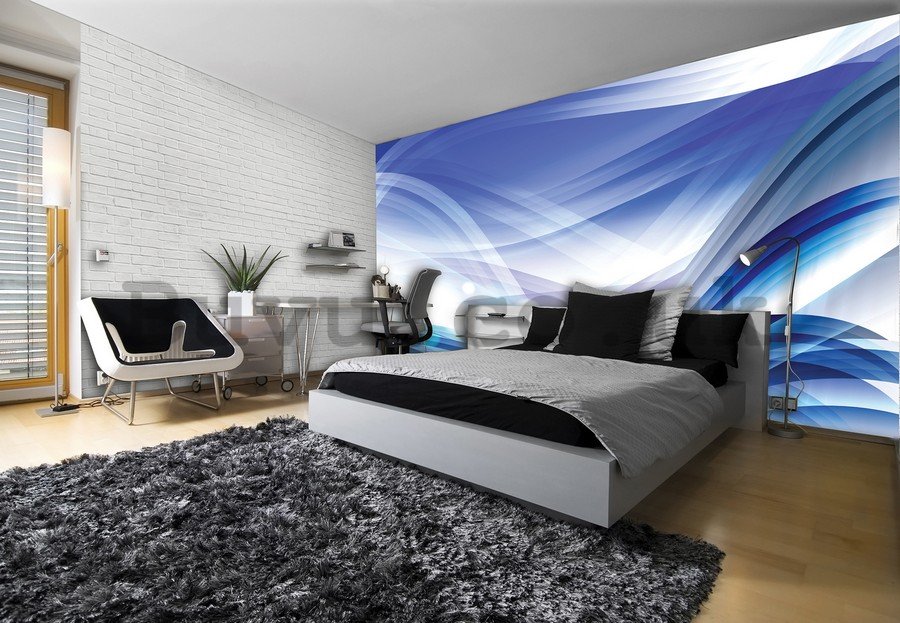 Wall Mural: Blue abstract (1) - 254x368 cm