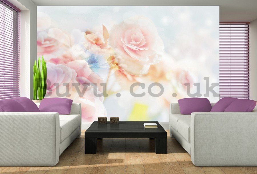 Wall Mural: Dreamy flowers - 184x254 cm