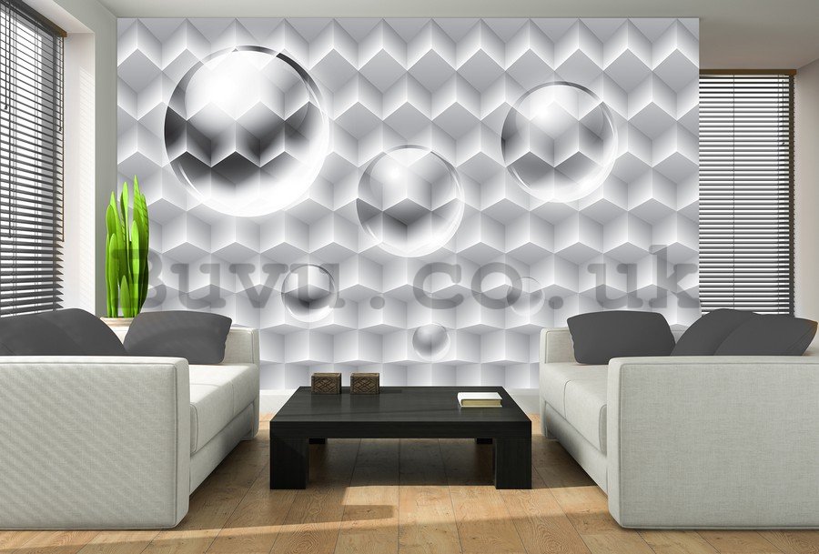 Wall Mural: White abstract (1) - 184x254 cm