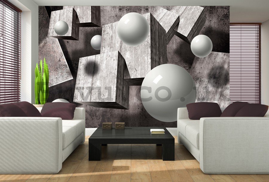 Wall Mural: Spheres and cubes - 184x254 cm