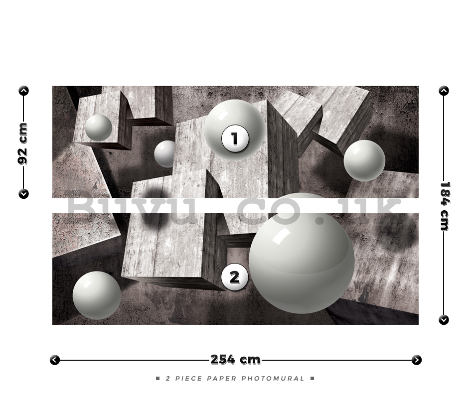 Wall Mural: Spheres and cubes - 184x254 cm