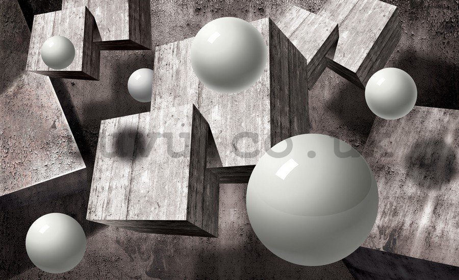 Wall Mural: Spheres and cubes - 254x368 cm