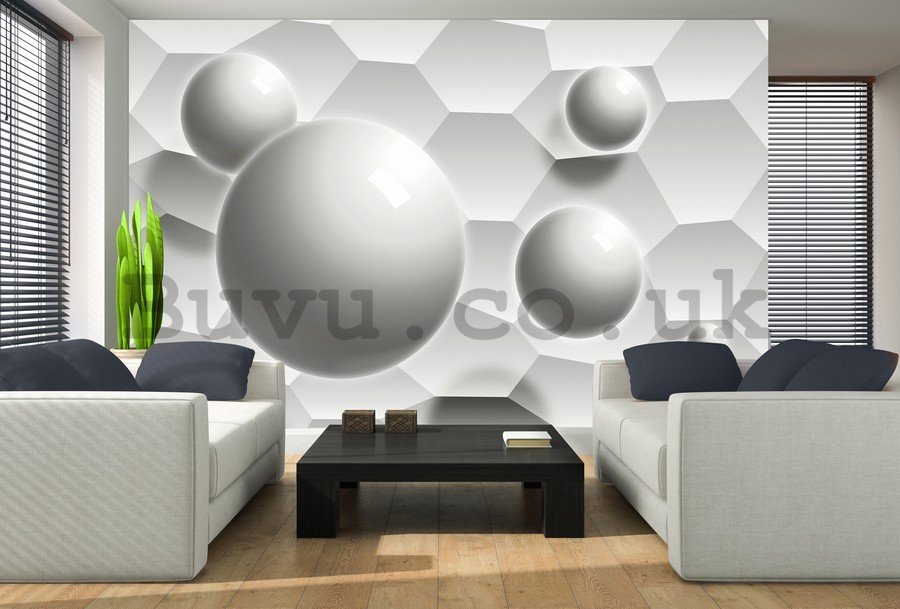 Wall Mural: White abstract (2) - 184x254 cm