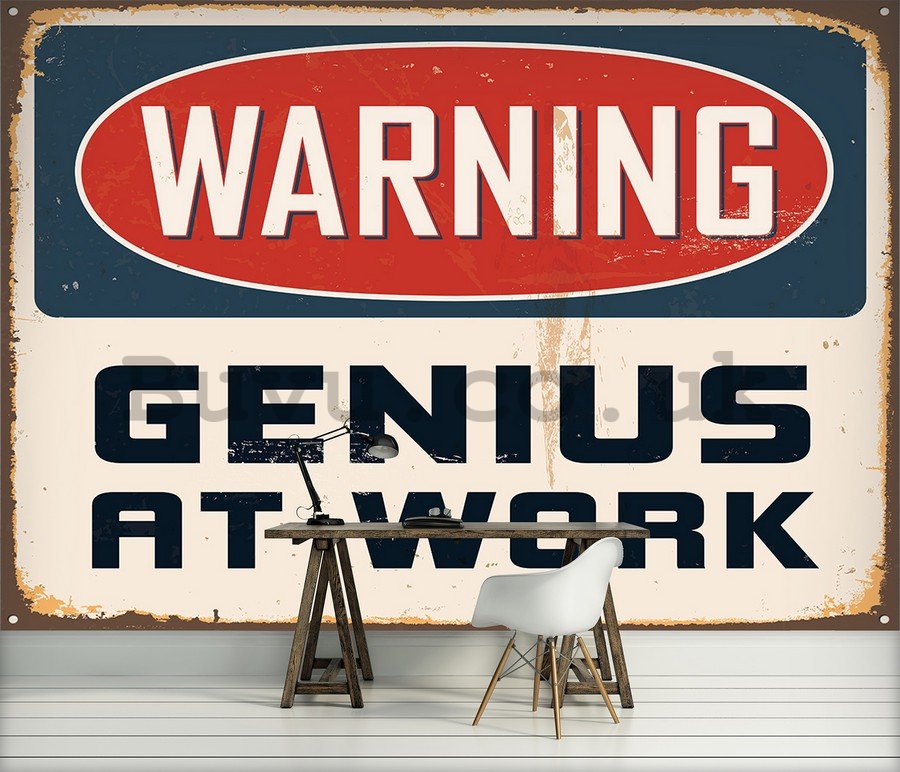 Wall Mural: Warning Genius at Work - 184x254 cm