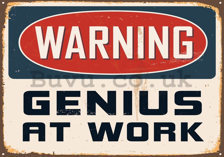 Wall Mural: Warning Genius at Work - 184x254 cm