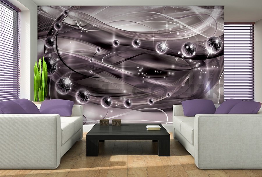 Wall Mural: Glossy abstract (violet) - 254x368 cm