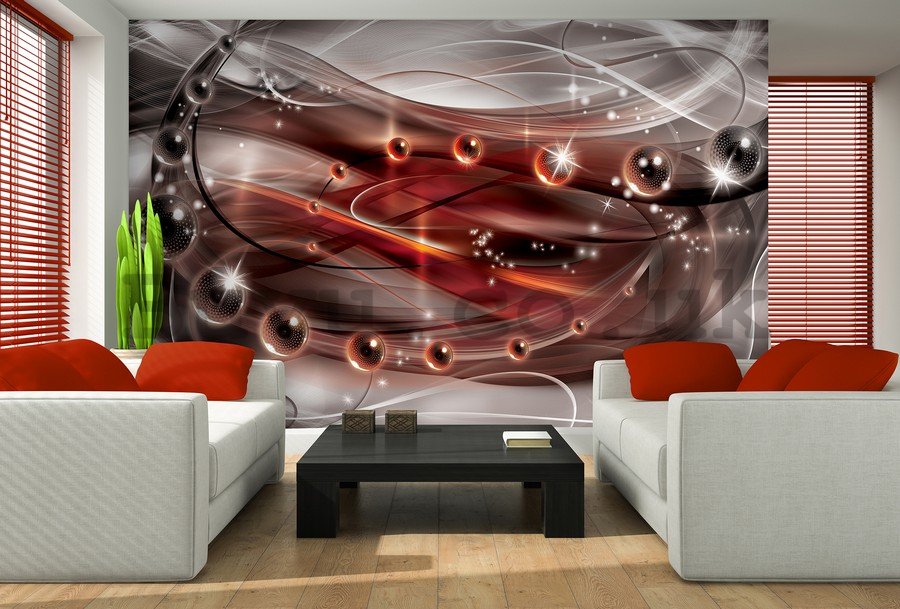 Wall Mural: Glossy abstract (red) - 184x254 cm
