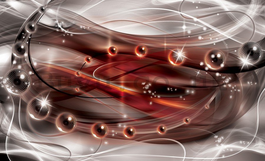 Wall Mural: Glossy abstract (red) - 184x254 cm