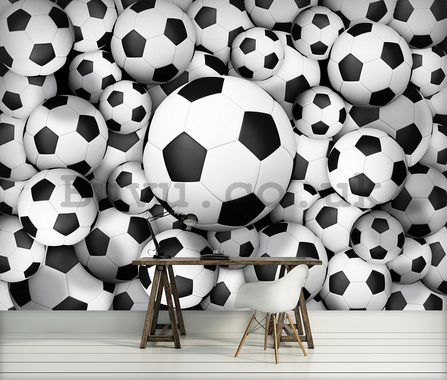 Wall Mural: Football balls (2) - 254x368 cm