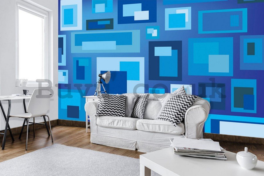 Wall Mural: Blue abstract (3) - 184x254 cm