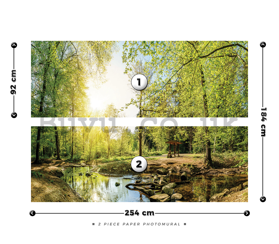 Wall Mural: Forest brook (3) - 184x254 cm
