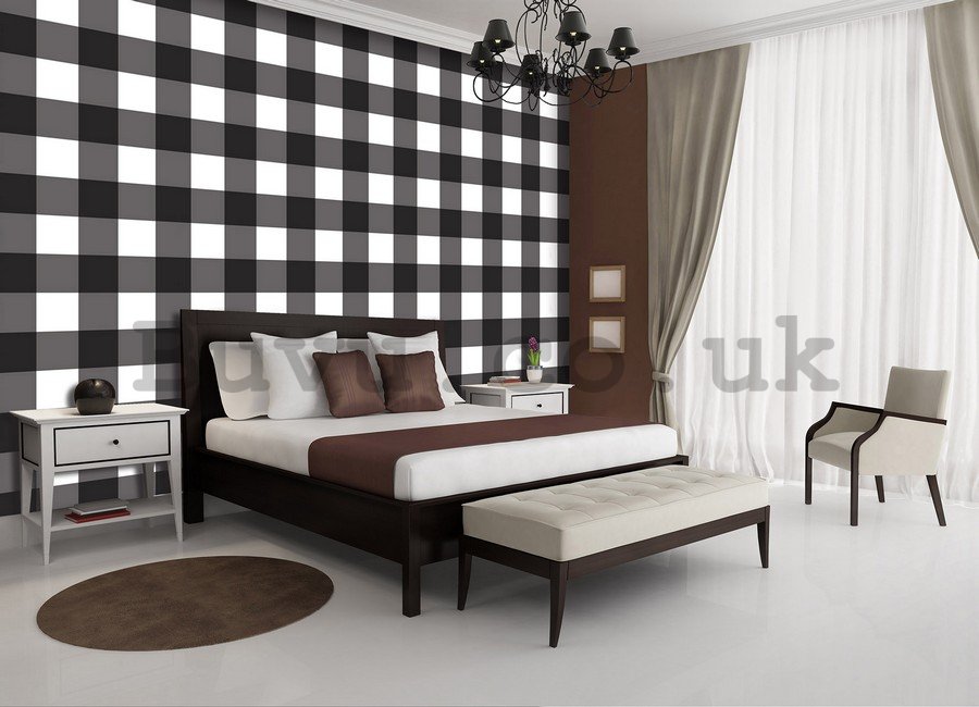 Wall Mural: Black and white squares - 254x368 cm