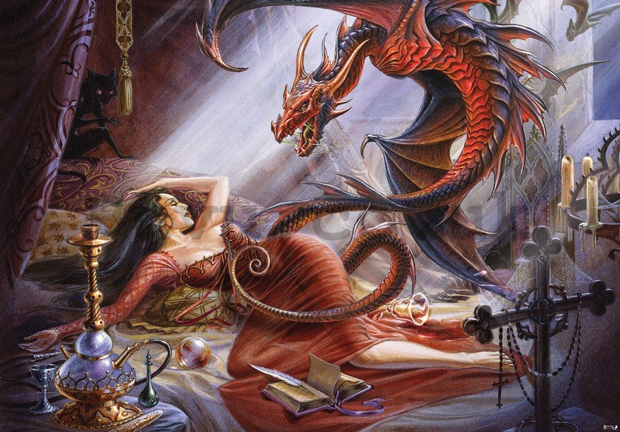 Wall Mural: Beauty and Dragon - 184x254 cm