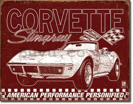 Metal sign - Corvette 69 Stingray