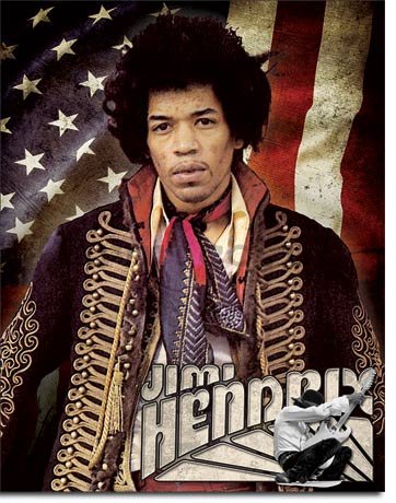 Metal sign - Jimi Hendrix (Flag)