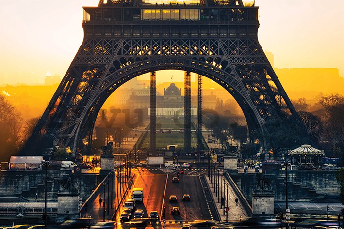 Poster - A dawn under the Eiffel Tower