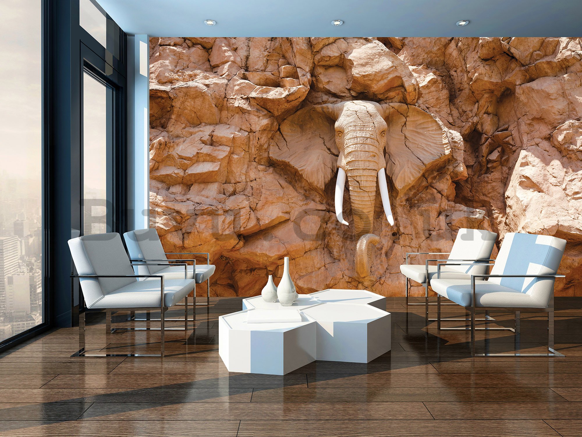 Wall Mural: Clay elephant - 184x254 cm