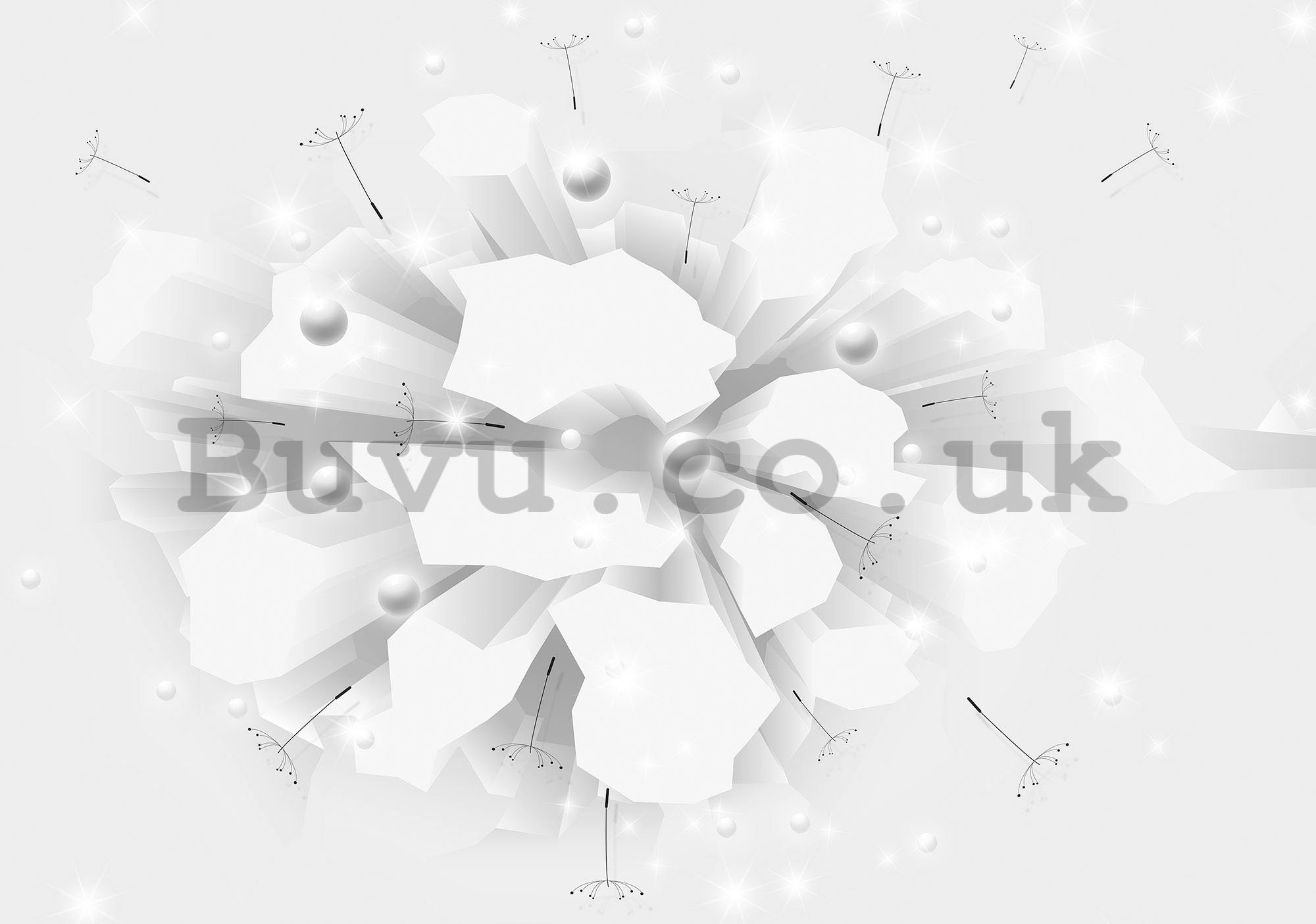 Wall Mural: White Abstraction (3) - 184x254 cm
