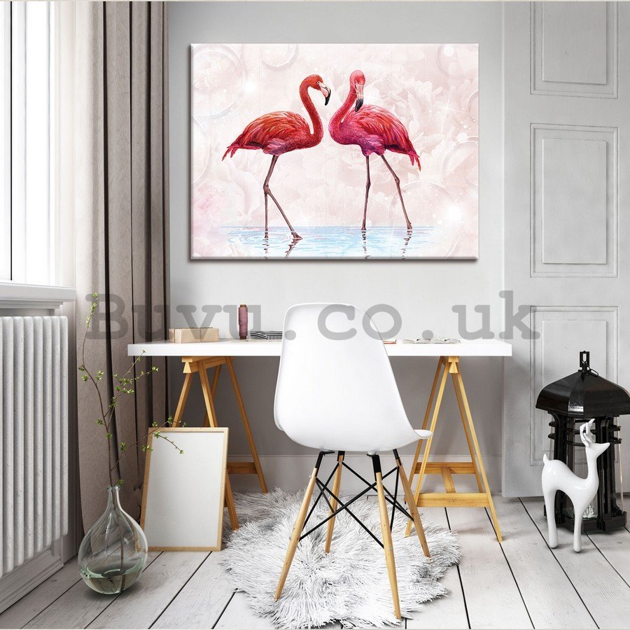Painting on canvas: Flamingos - 75x100 cm