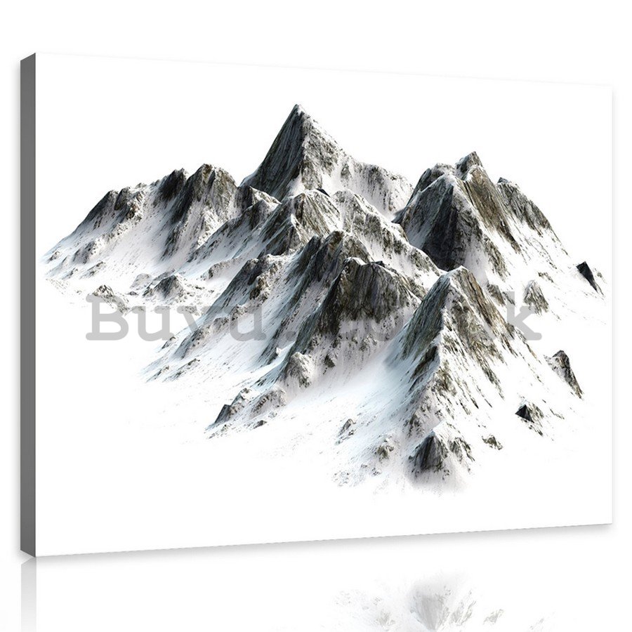 Painting on canvas: Snowy mountains - 75x100 cm