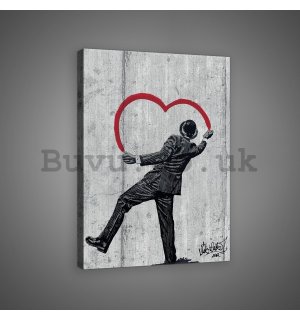 Painting on canvas: Hearts (graffiti) - 75x100 cm